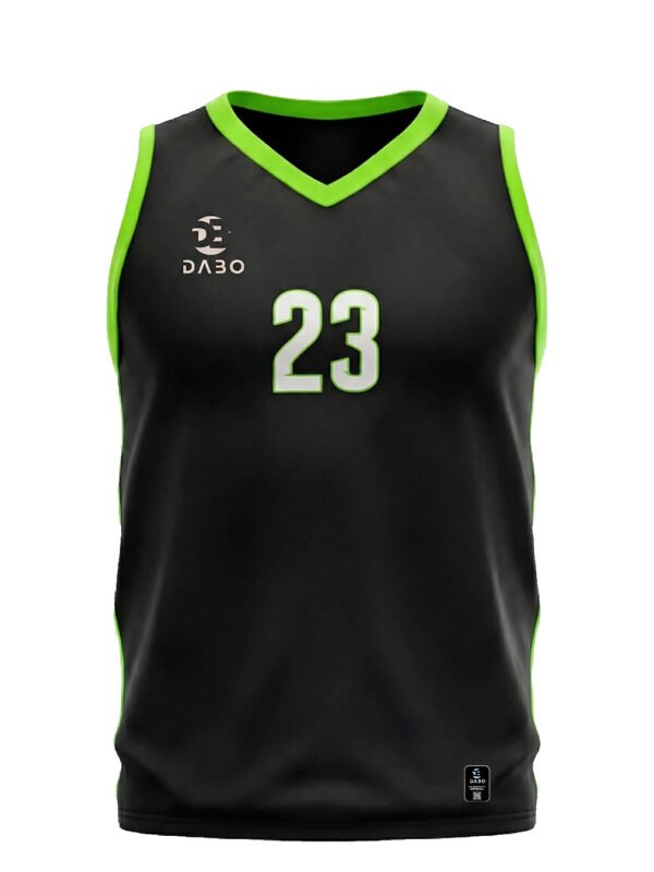 Basketball Jersey DaBo – Black & Neon Green | Number 23
