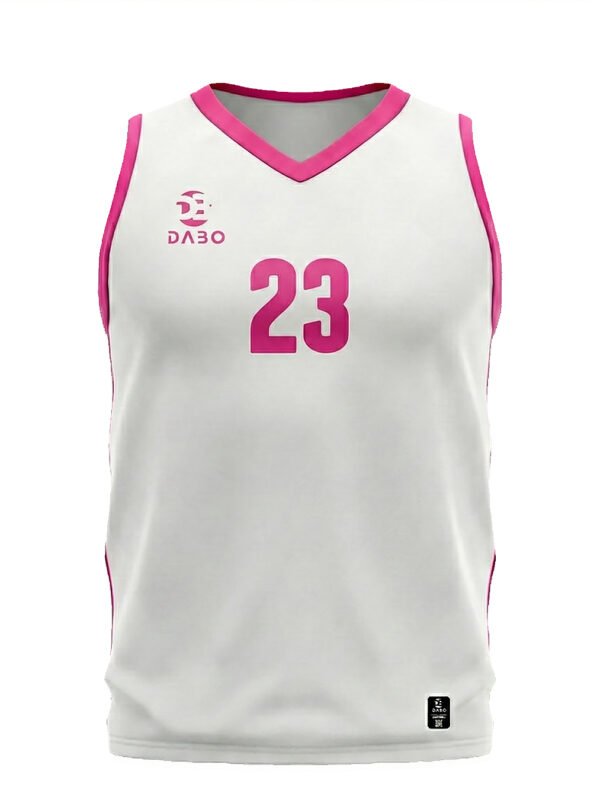 Basketball Jersey DaBo – White & Pink | Number 23