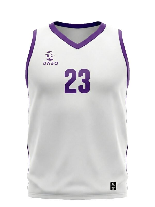 Basketball Jersey DaBo – White & Purple | Number 23